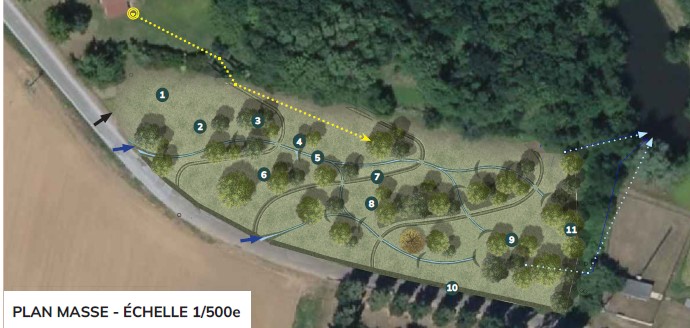 Plan masse d'un démonstrateur de gestion des eaux pluviales